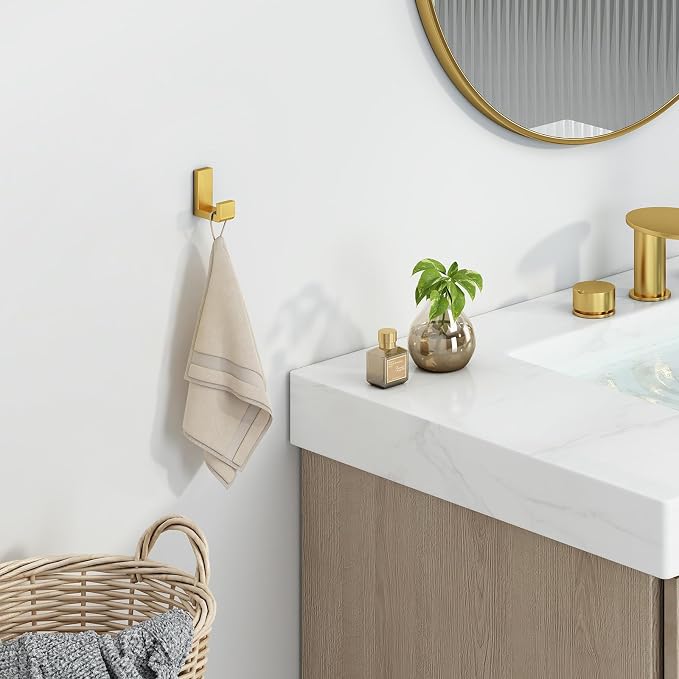 Angle Simple Towel Hook for Bathroom, SUS 304 Stainless Steel Shower Wall Coat - Image 3