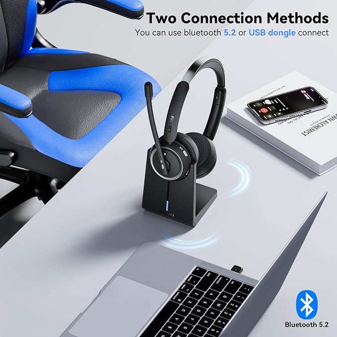 Wireless Headset with Mic for Work, Wireless Headphones with Mic for Work from - Image 4