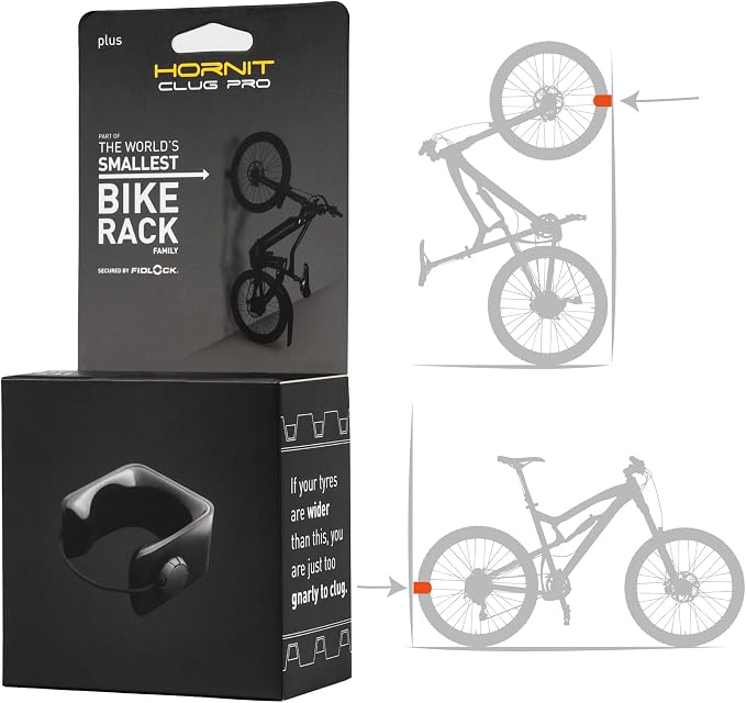 Hornit CLUG PRO | Wall Mounted Bike Rack | Secured by FIDLOCK | 5 Sizes | Easy by Hornit
