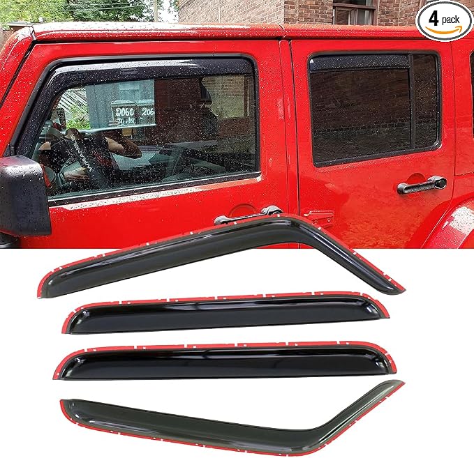 194249 Side Window Wind Deflector, Dark Smoke Window Visor Compatible by Deebior