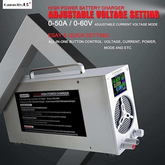 High Power Battery Charger, Upgraded Design LifePO4 Battery Charger, One Click - Image 6
