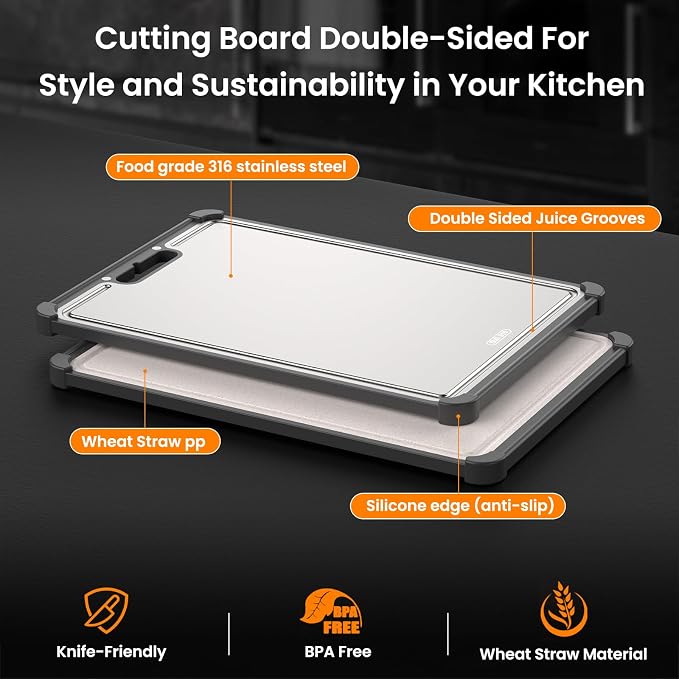 Premium 316 Stainless Steel Cutting Board - Image 8