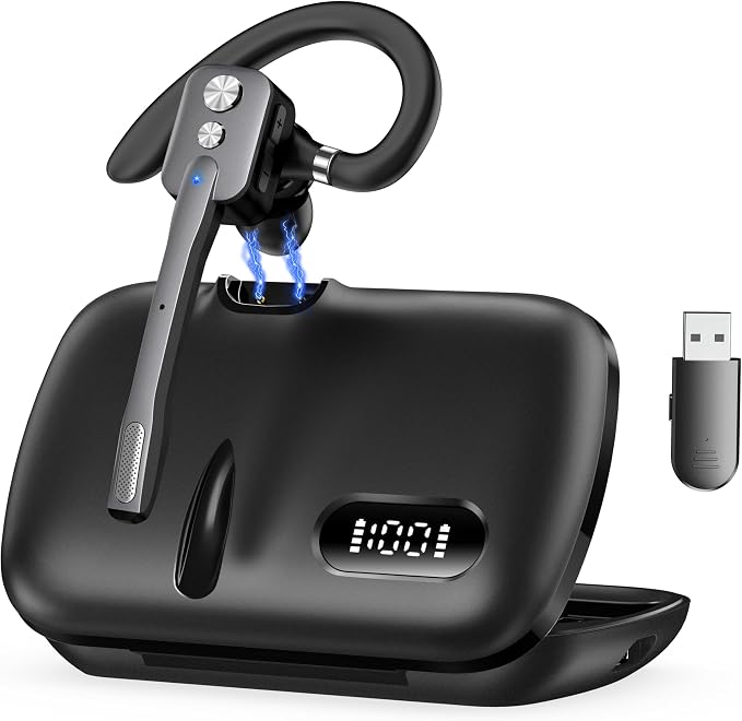 Bluetooth Headset, Wireless Bluetooth Earpiece by ICOMTOFIT