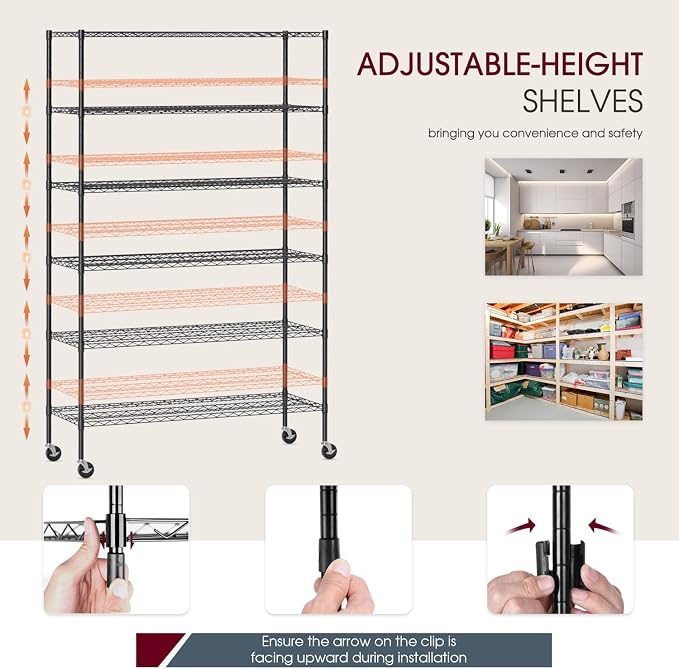 BestOffice 18x48x77 Storage Shelves Commercial Heavy Duty Metal Shelves Garage - Image 7