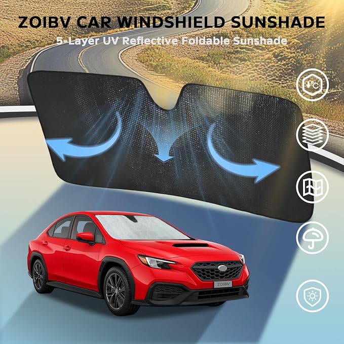 Windshield Sun Shade for 2017-2025 Subaru Impreza WRX Sedan Impreza WRX - Image 3