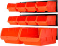 Wallmaster Wall Mounted Storage Bins, Wall Storage Bins Parts Rack 10 Bins&3 by Wallmaster