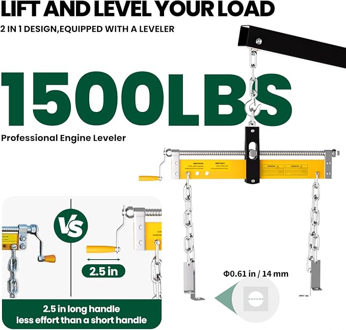 2 Ton Folding Engine Hoist, 4400lbs Hydraulic Cherry Picker Engine Hoist - Image 4