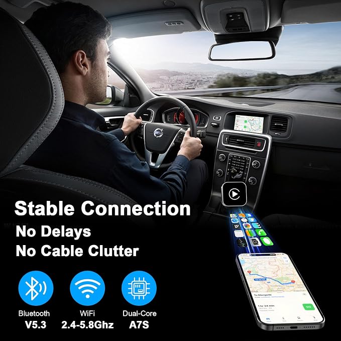 Wireless CarPlay Adapter for iPhone, 2025 Upgrade Convert Wired to Wireless - Image 5