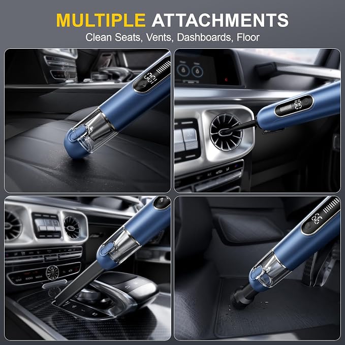 Car Cordless Handheld Vacuum, 13000PA Suction, 4-in-1 Blow & Suction, - Image 7