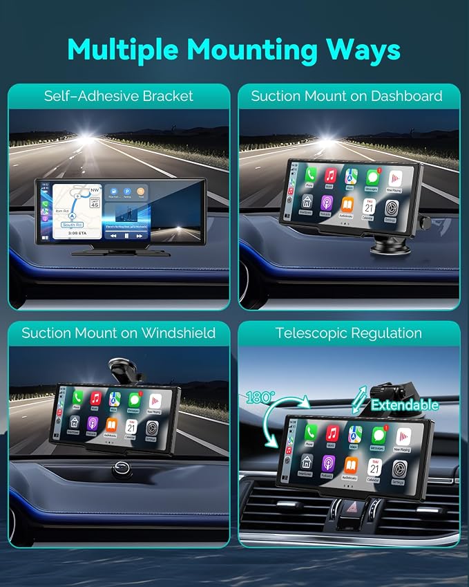 Wireless Carplay Screen for Car, 10.26" Android Auto Screen Compatible - Image 7