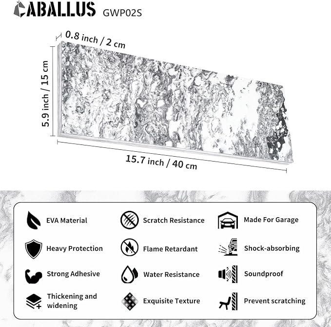 GWP02S Marble Grain Garage Wall Protector Car Door Protectors, Garage - Image 2