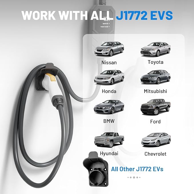 MECMO EV Charger Holder SAE J1772 Wall Mount Charging Cable Hanger Organizer - Image 3