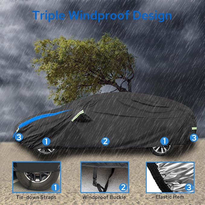 Avecrew Car Cover for Tesla Model 3 2017-2024, Custom Fit Full Exterior Cover - Image 6