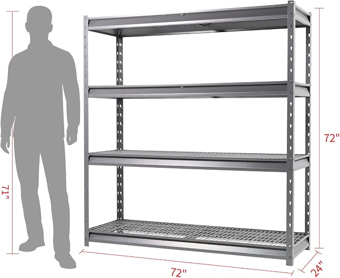 The Atlas 72" W Metal Garage Shelving Unit Load 12000 Lbs, Heavy Duty Storage - Image 2