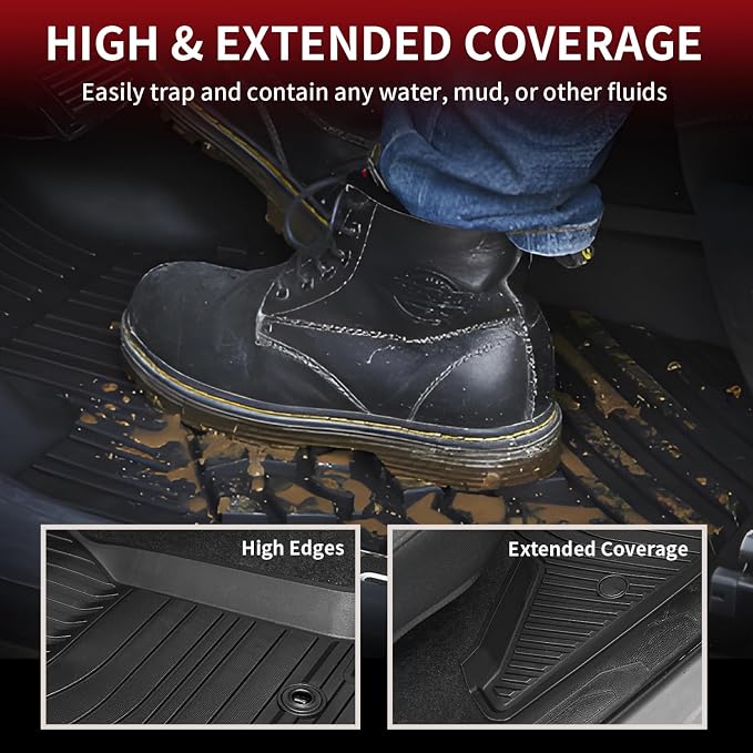 LASFIT Floor Mats for Toyota Tacoma 2016-2023 All Weather TPE Custom Floor - Image 3