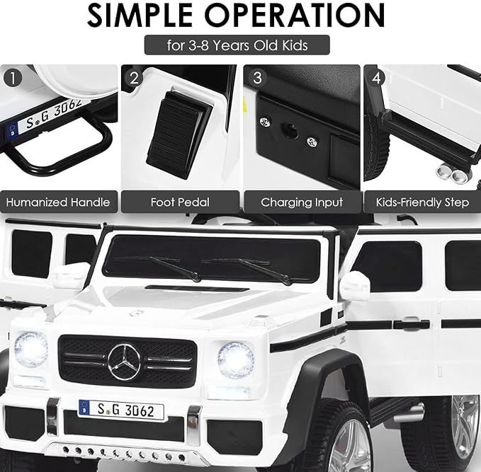 Costzon Ride on Car, Licensed Mercedes-Benz Maybach, 12V Battery Powered - Image 3