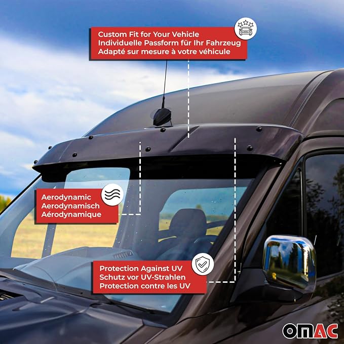 OMAC Windshield Sun Visor & Bug Shield Hood Deflector - Image 6