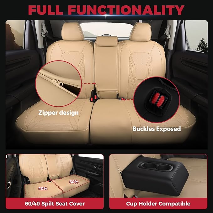 FREESOO Seat Covers for Honda CRV, Custom Fit Car Seat Covers for CRV LX EX - Image 5