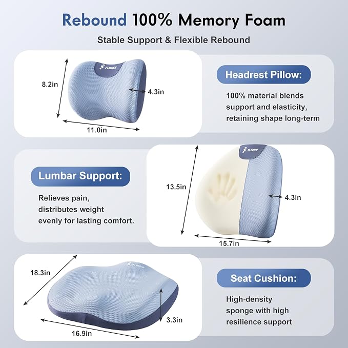 FLORICH Seat Cushion and Lumbar Support Pillow - Image 3