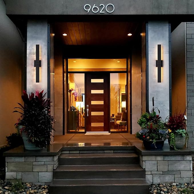 Modern Outdoor Wall Light Fixtures 27.2" Black Outdoor Porch Lights Exterior - Image 8