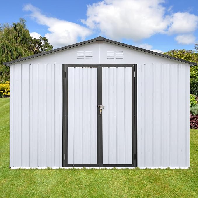 12 x 10 FT Metal Garden Shed, Outdoor Storage Shed - Image 7