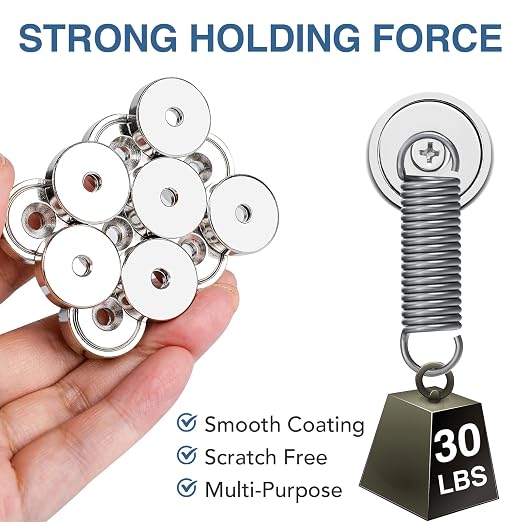 MIKEDE 6 Pack Strong Magnets, 30lbs Neodymium Heavy Duty Magnets, Round Strong - Image 2