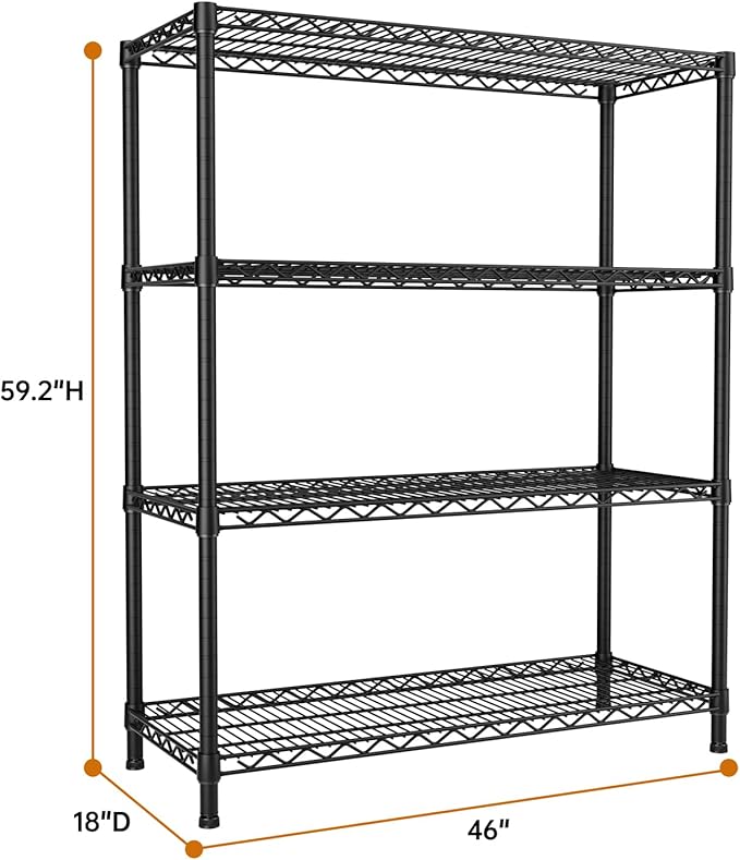 SINGAYE 4 Garage Heavy Duty Shelving Unit Kitchen Pantry Close Home Organizers - Image 3