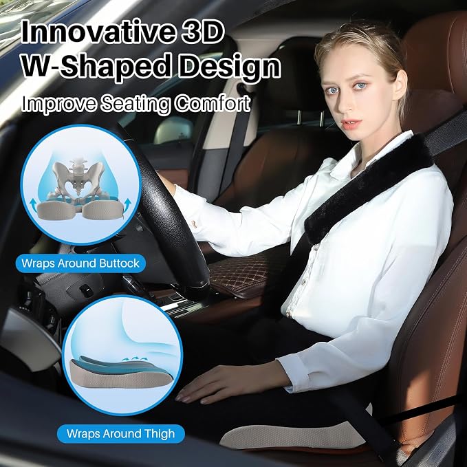 X Large Car Seat Cushion for Driving, Mprove Driving Vision/Posture, Truck Seat - Image 4