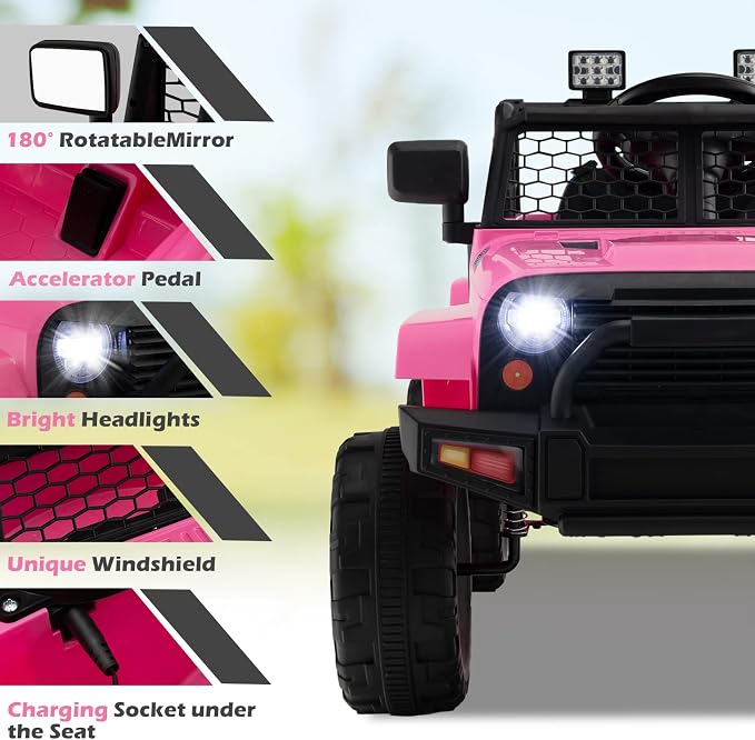 Costzon Ride on Car, 12V Battery Powered Truck Vehicle - Image 4