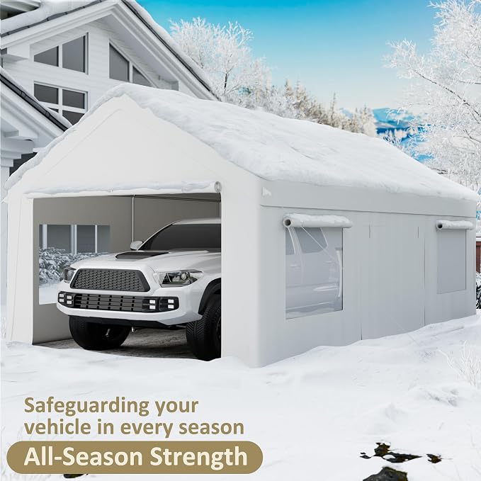 Carport 12' x 20' Heavy Duty Portable Garage, Carport Canopy - Image 4