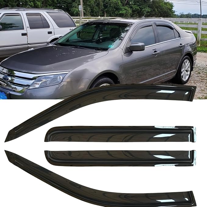 4pcs Shatterproof Outside Mount Style Sun Rain Guards Side Window Wind - Image 3