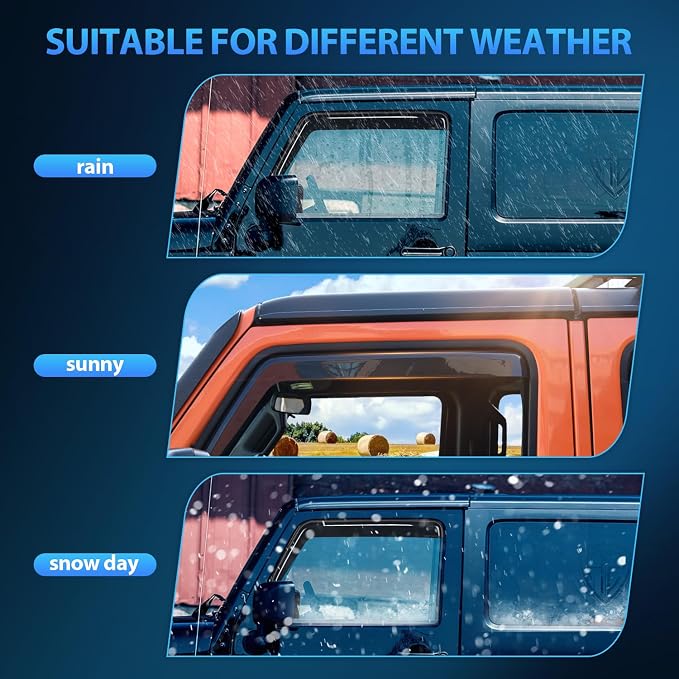 Nilight in Channel Rain Guards for Dodge Ram 1500 2009 2010 2011 2012 2013 2014 - Image 5