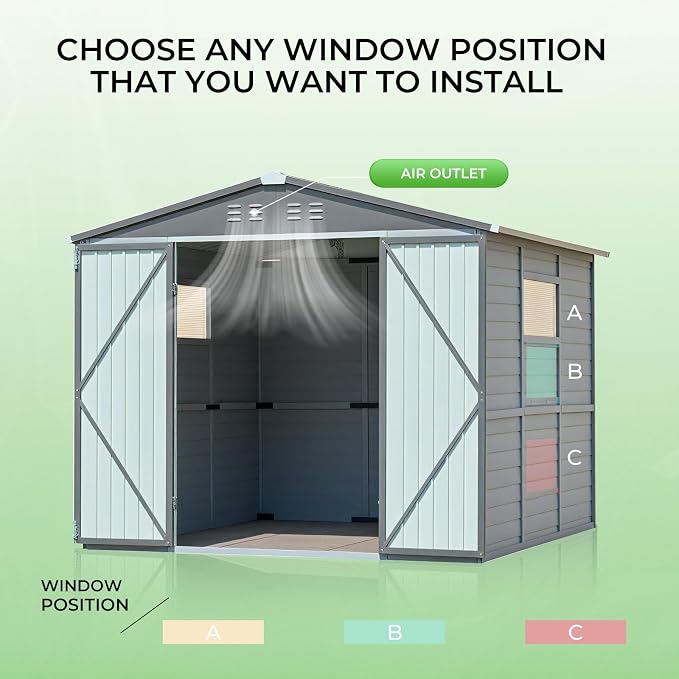 MyVoice 8x10 FT Wooden Outdoor Storage Shed - Image 4