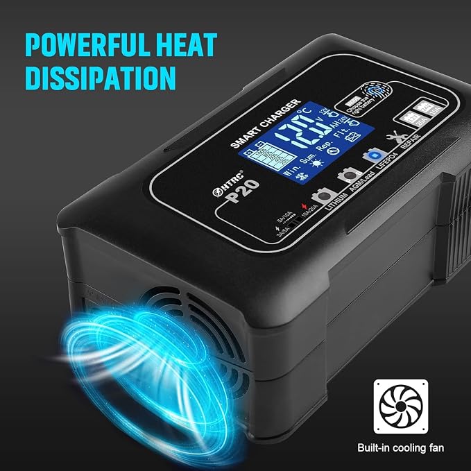 20Amp Smart Lithium Battery Charger, 12V and 24V, Lead-Acid Car Battery Charger - Image 7