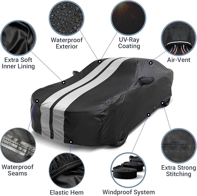 iCarCover Custom Car Cover for Pontiac Sunbird Wagon Waterproof All-Weather - Image 4