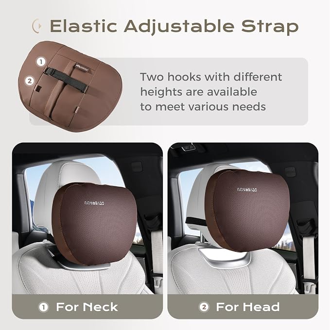 Coverado Leather Car Headrest Pillow Car Neck Pillow - Image 5