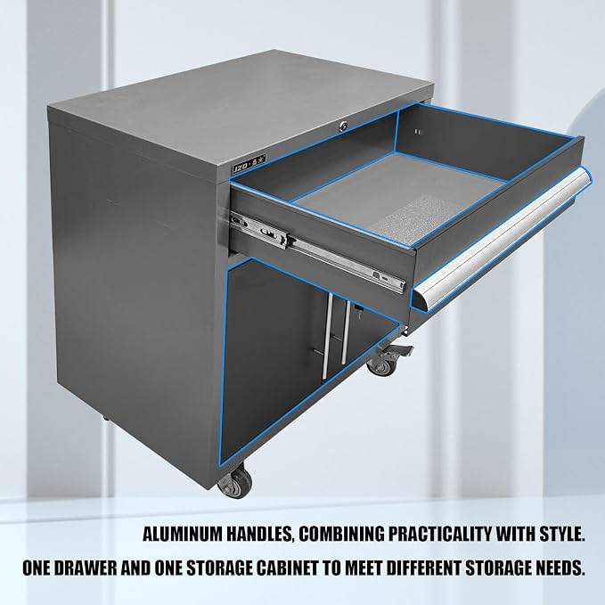 JZD Garage Tool Storage Cabinet System, Included Pegboard Back Panel, No Wall - Image 4