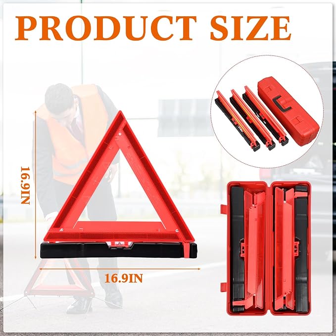 Kanayu Warning Triangle DOT Approved Foldable Emergency Safety Triangles - Image 2