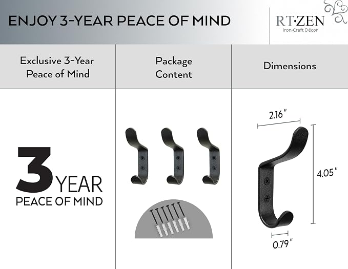 RTZEN Wall Mount Hook Set - Image 4