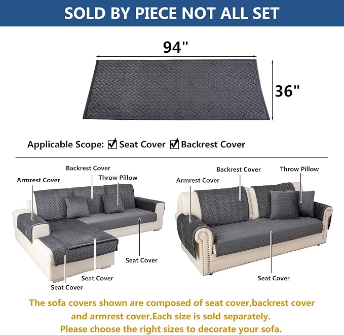 Eismodra Couch Cover, Sectional Couch Covers, Sofa Covers - Image 5