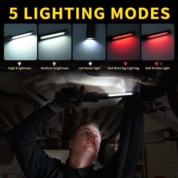 Suranew LED Worklight Flashlight, COB Rechargeable Work Lights - Image 4