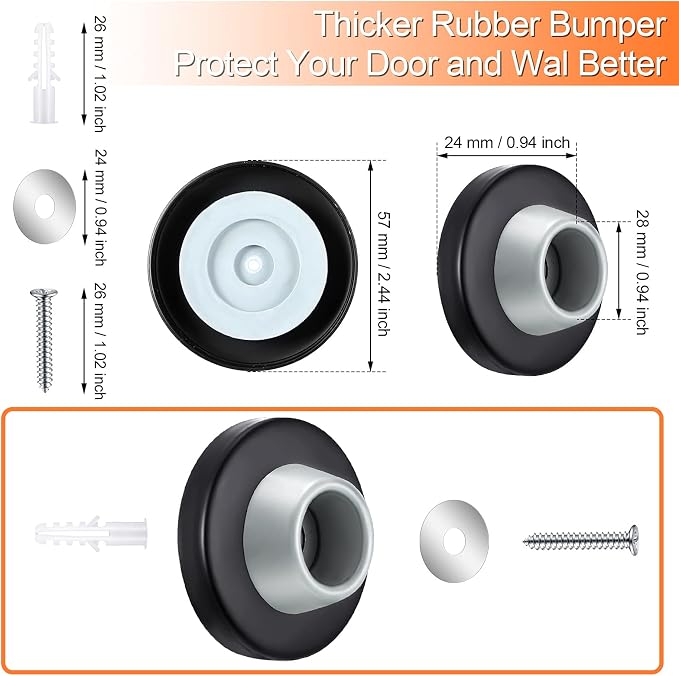 Blulu Concave Wall Door Stopper Door Bumper Stainless Steel Wall Protector - Image 2