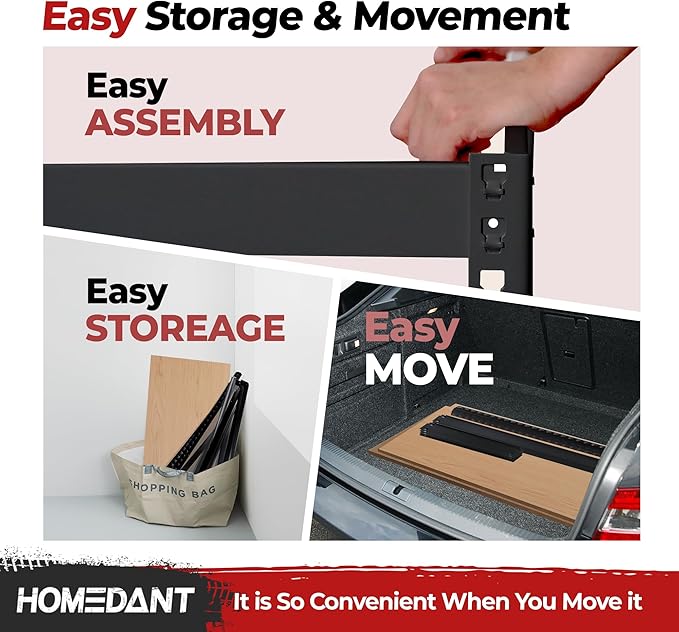 HOMEDANT 5 Tier Laminated Boltless Heavy Duty Garage Storage Adjustable Wide - Image 7