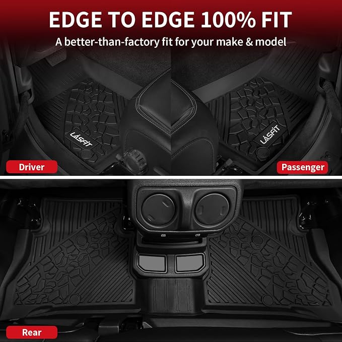 LASFIT Floor Mats for Jeep Wrangler Unlimited 4XE 2021-2024 2025 4 Door Plug-in - Image 4