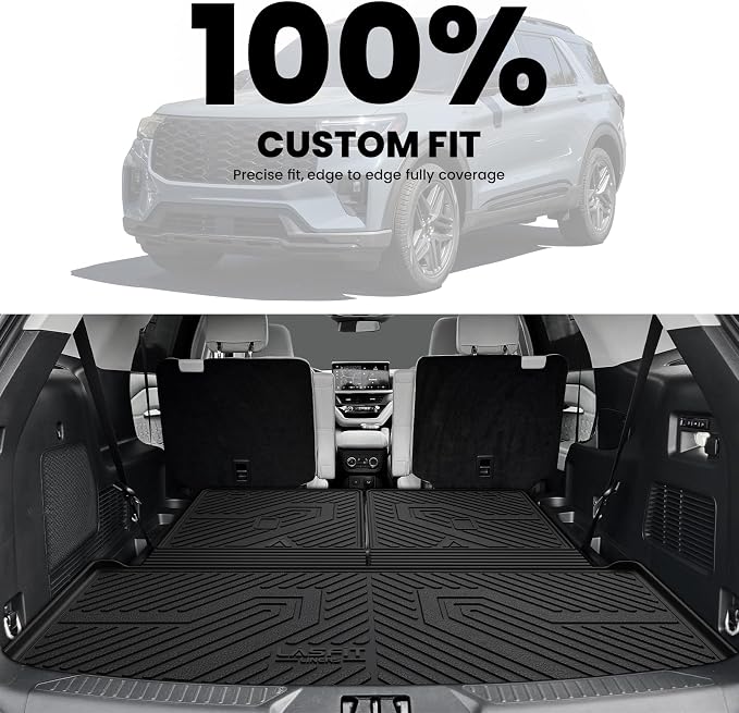 LASFIT Trunk & Backrest Mat for Ford Explorer 2020-2025, Custom Fit All Weather - Image 2