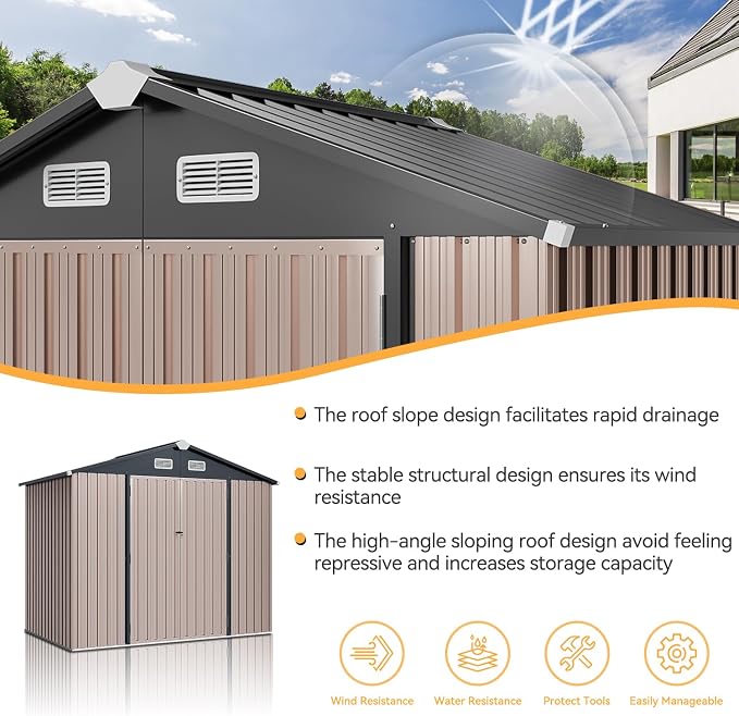 Aoxun 7x5 FT Outdoor Storage Shed - Image 4
