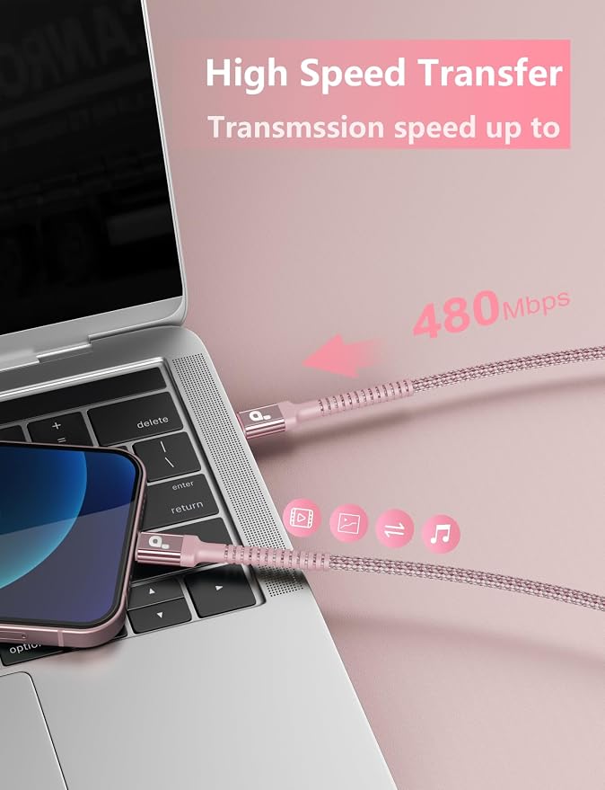 USBC Cables 6FT, Long USB C Fast Charging Cable Nylon Braided USBC iPhone - Image 4