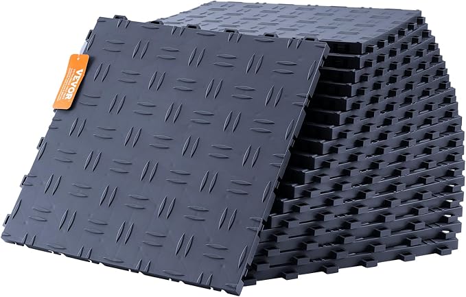 VEVOR Garage Tiles Interlocking, Non-Slip Double-Sided Texture Garage Flooring by VEVOR