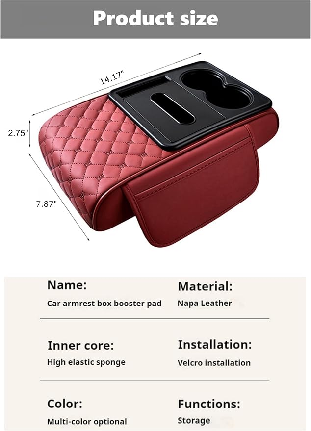 Center Console Cover Organizer, 5-In-1 Arm Rest Cover - Image 5