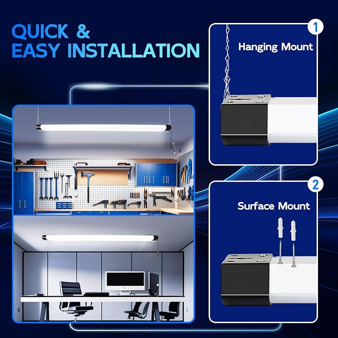 hykolity 4FT 70W LED Shop Light Linkable, 5000K Utility Shop Lights - Image 3
